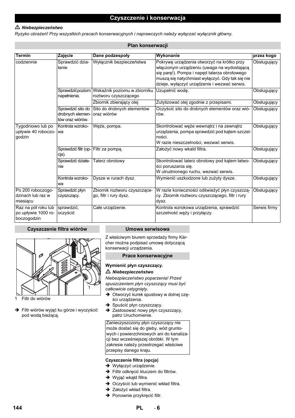 Czyszczenie i konserwacja | Karcher PC 60-130 T User Manual | Page 144 / 220