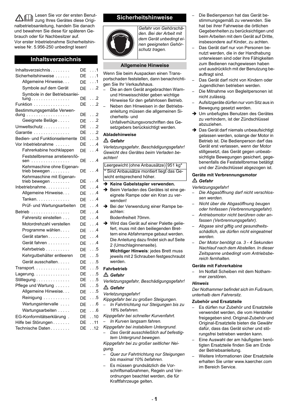 Karcher KM 130-300 D User Manual | Page 3 / 392