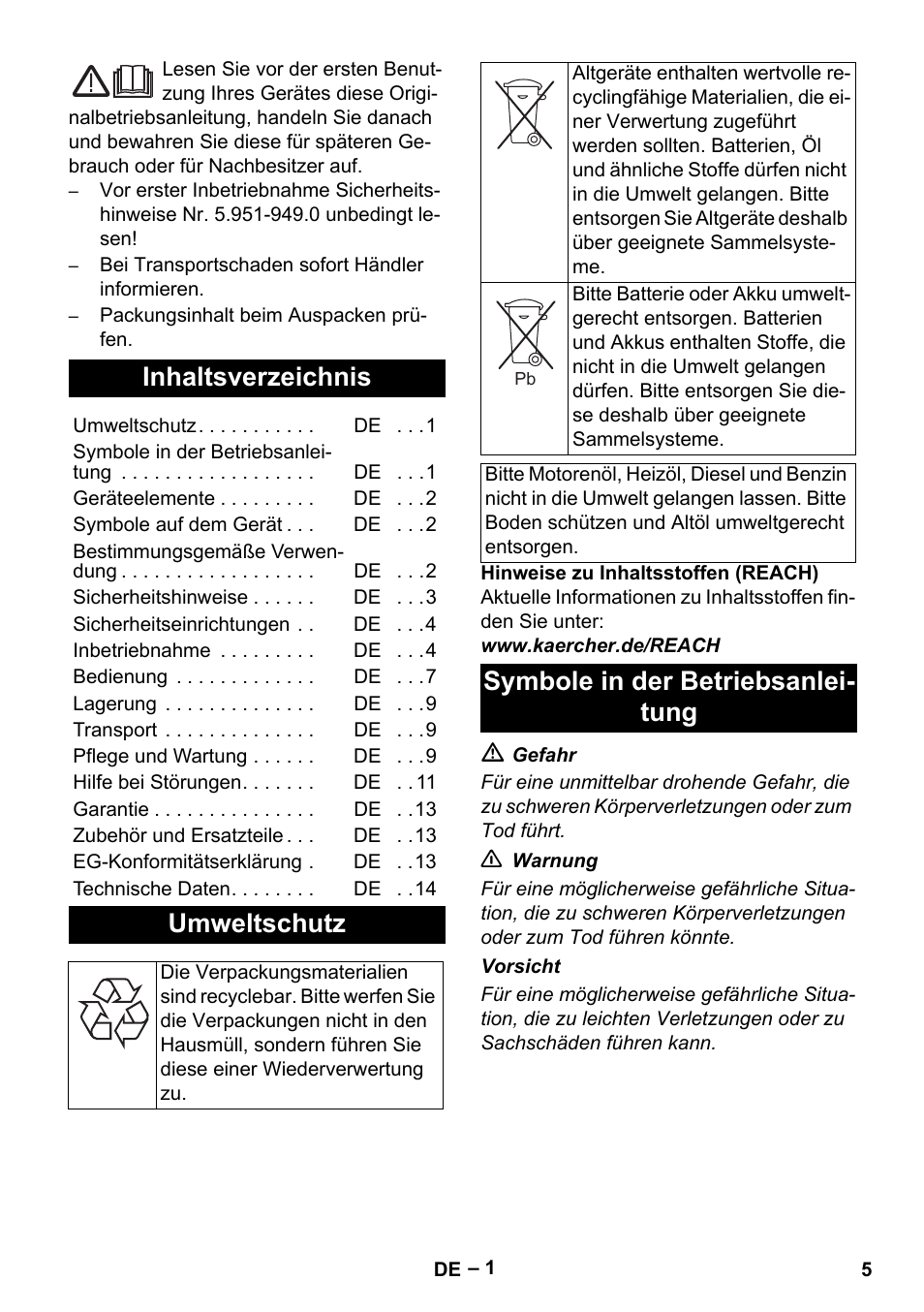 Karcher HDS 1000 Be User Manual | Page 5 / 436