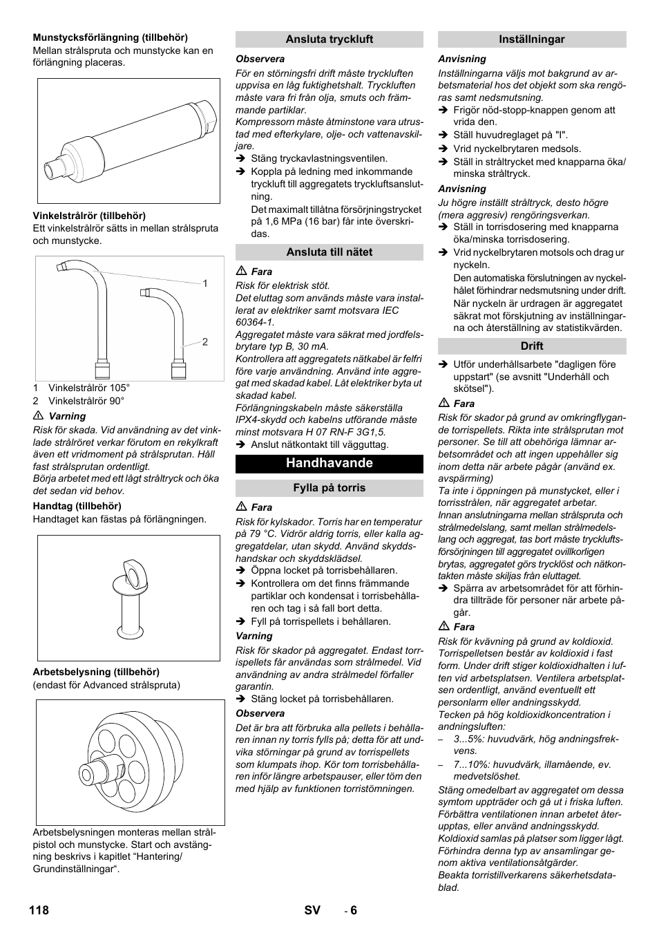 Handhavande | Karcher IB 15-120 User Manual | Page 118 / 334