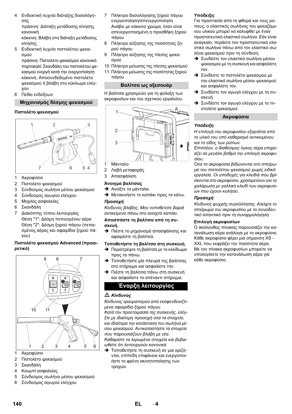 Έναρξη λειτουργίας | Karcher IB 15-120 User Manual | Page 140 / 334