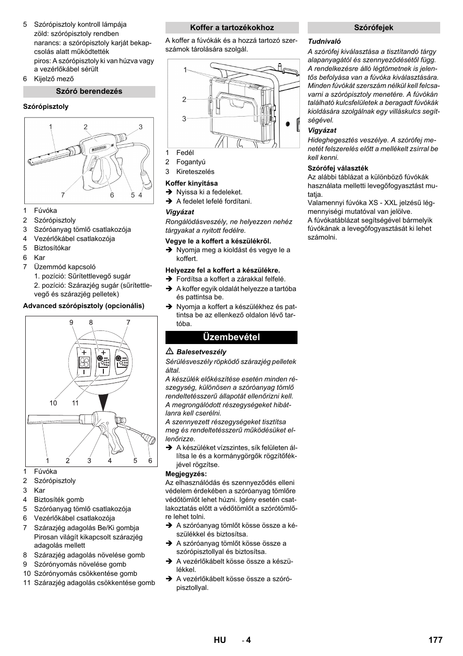 Üzembevétel | Karcher IB 15-120 User Manual | Page 177 / 334