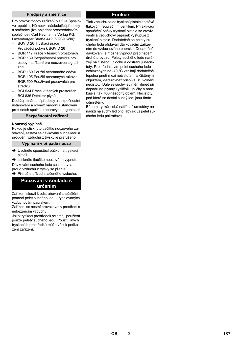 Používání v souladu s určením funkce | Karcher IB 15-120 User Manual | Page 187 / 334