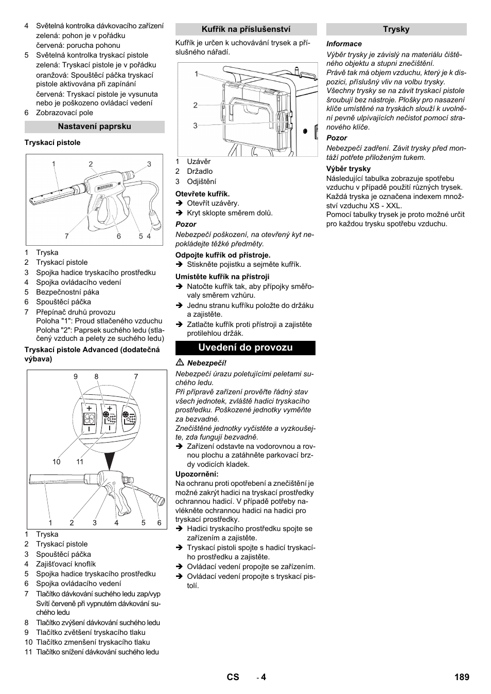 Uvedení do provozu | Karcher IB 15-120 User Manual | Page 189 / 334
