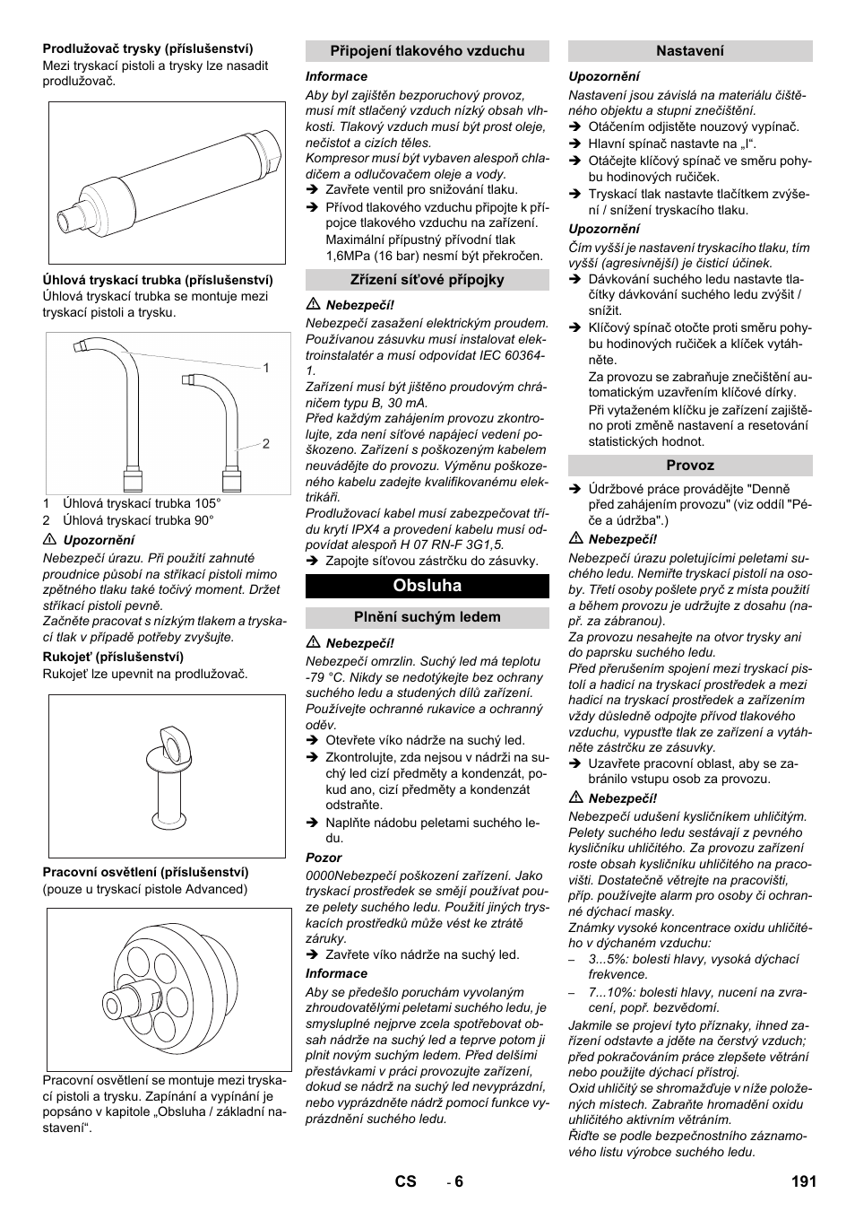 Obsluha | Karcher IB 15-120 User Manual | Page 191 / 334
