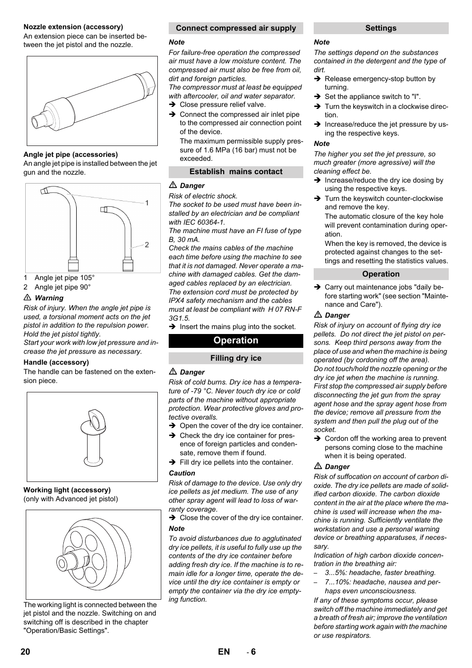 Operation | Karcher IB 15-120 User Manual | Page 20 / 334