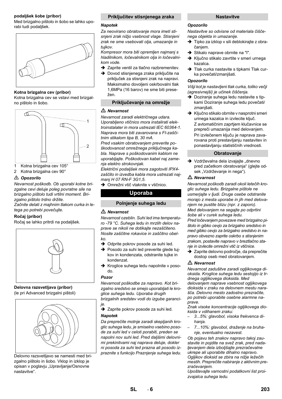 Uporaba | Karcher IB 15-120 User Manual | Page 203 / 334