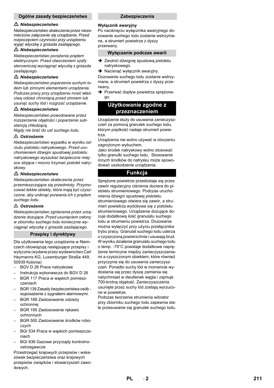 Użytkowanie zgodne z przeznaczeniem funkcja | Karcher IB 15-120 User Manual | Page 211 / 334