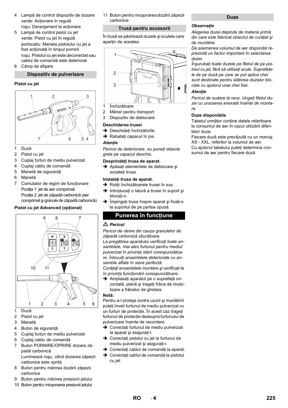 Punerea în funcţiune | Karcher IB 15-120 User Manual | Page 225 / 334