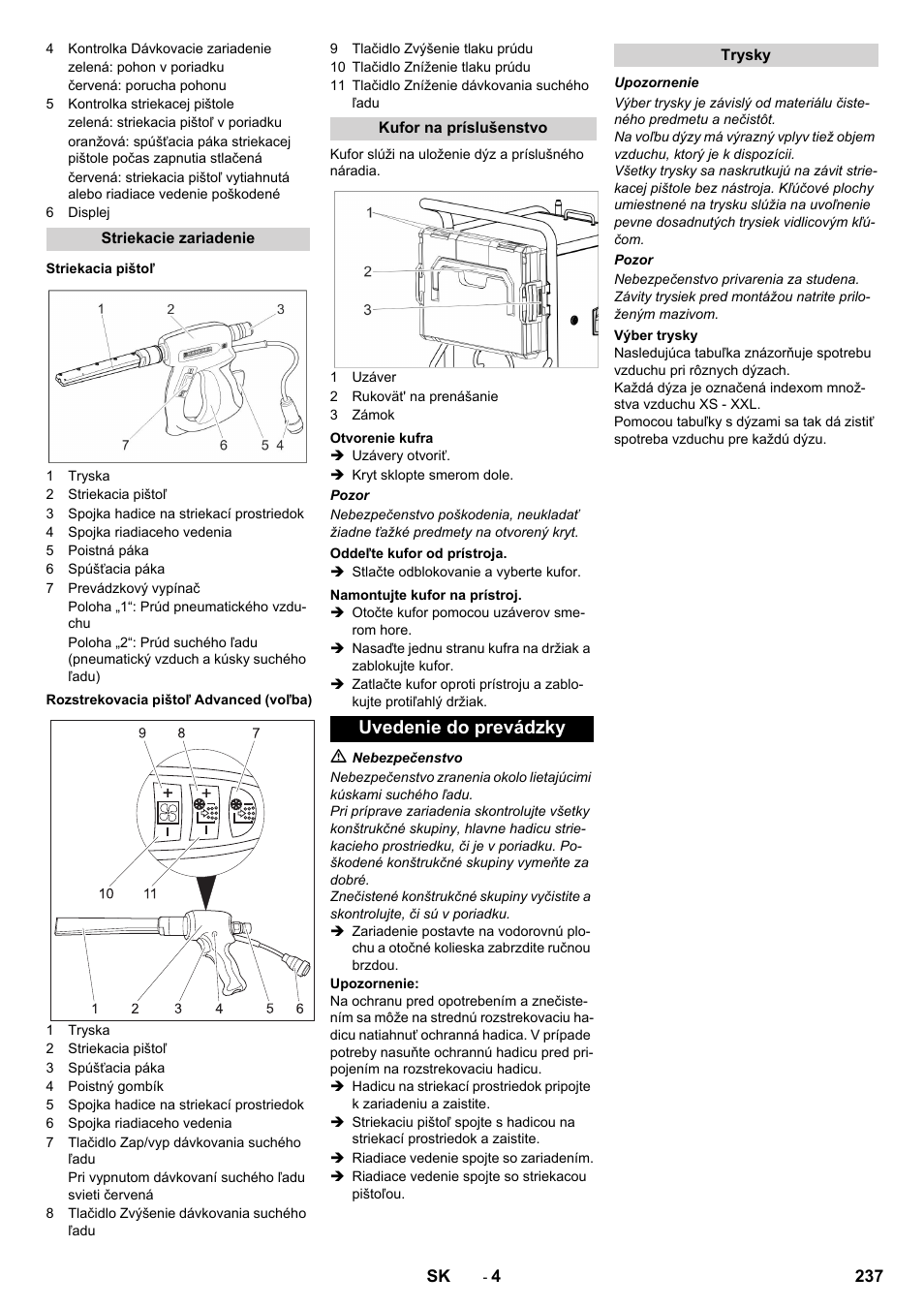 Uvedenie do prevádzky | Karcher IB 15-120 User Manual | Page 237 / 334