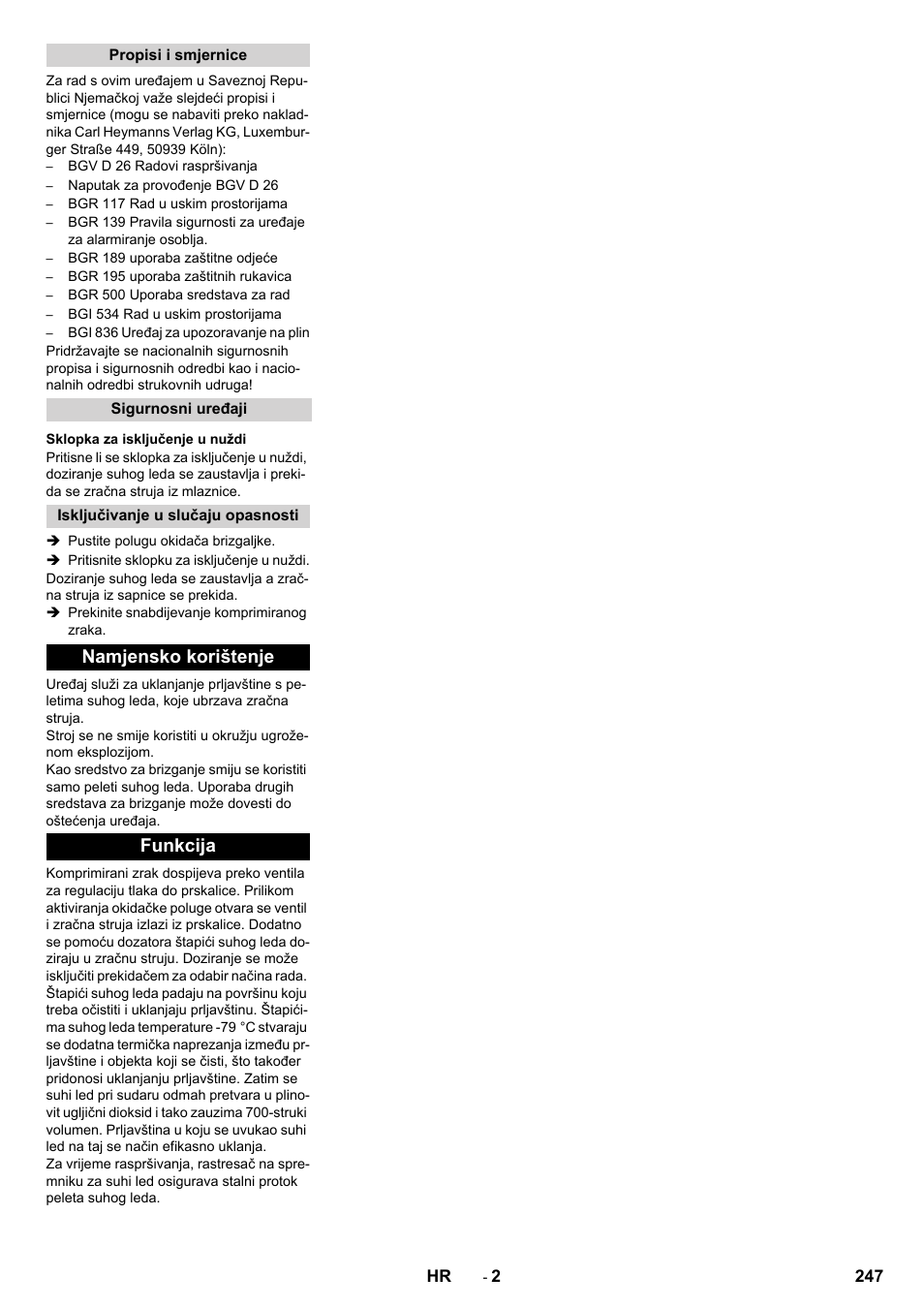 Namjensko korištenje funkcija | Karcher IB 15-120 User Manual | Page 247 / 334