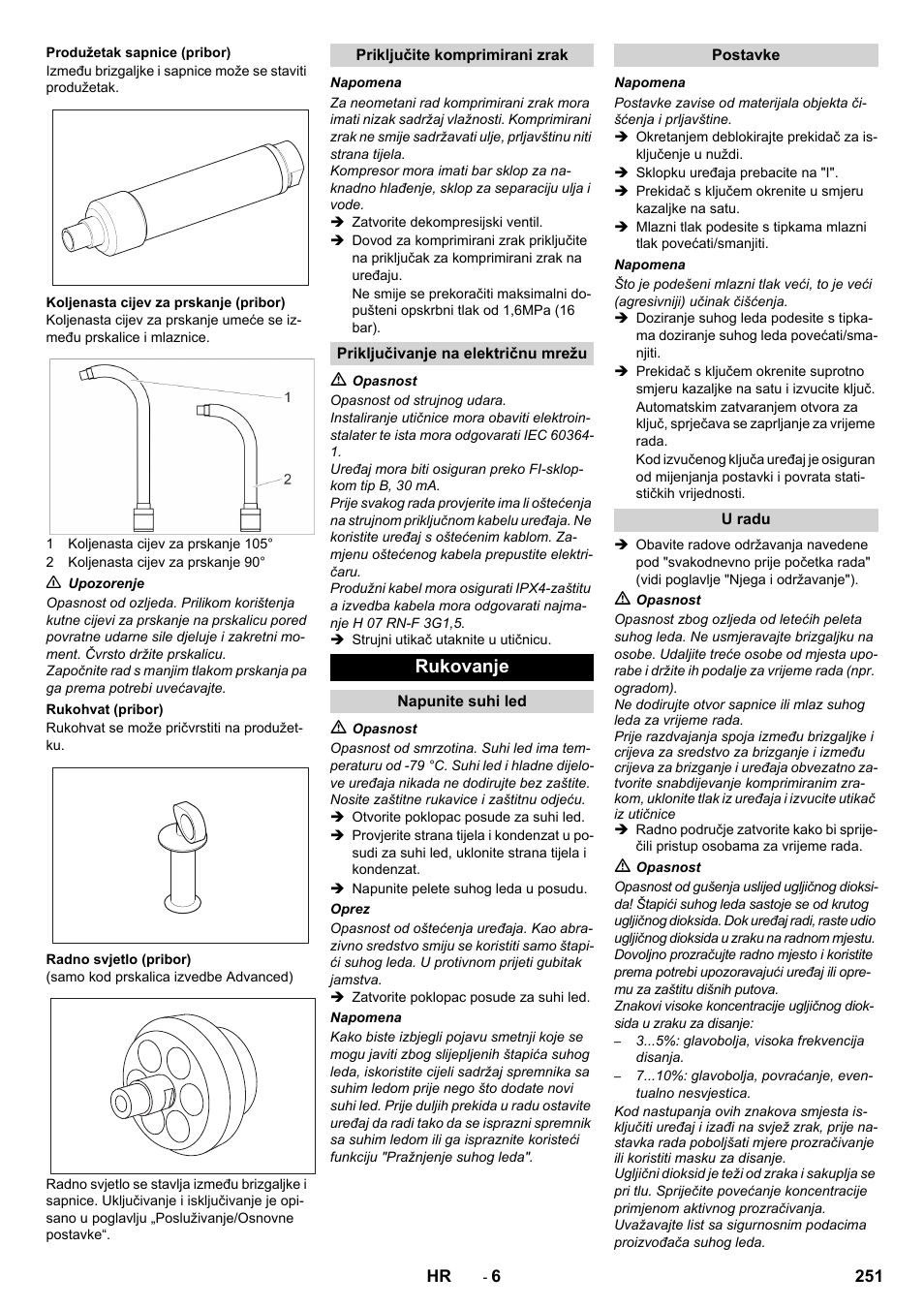 Rukovanje | Karcher IB 15-120 User Manual | Page 251 / 334