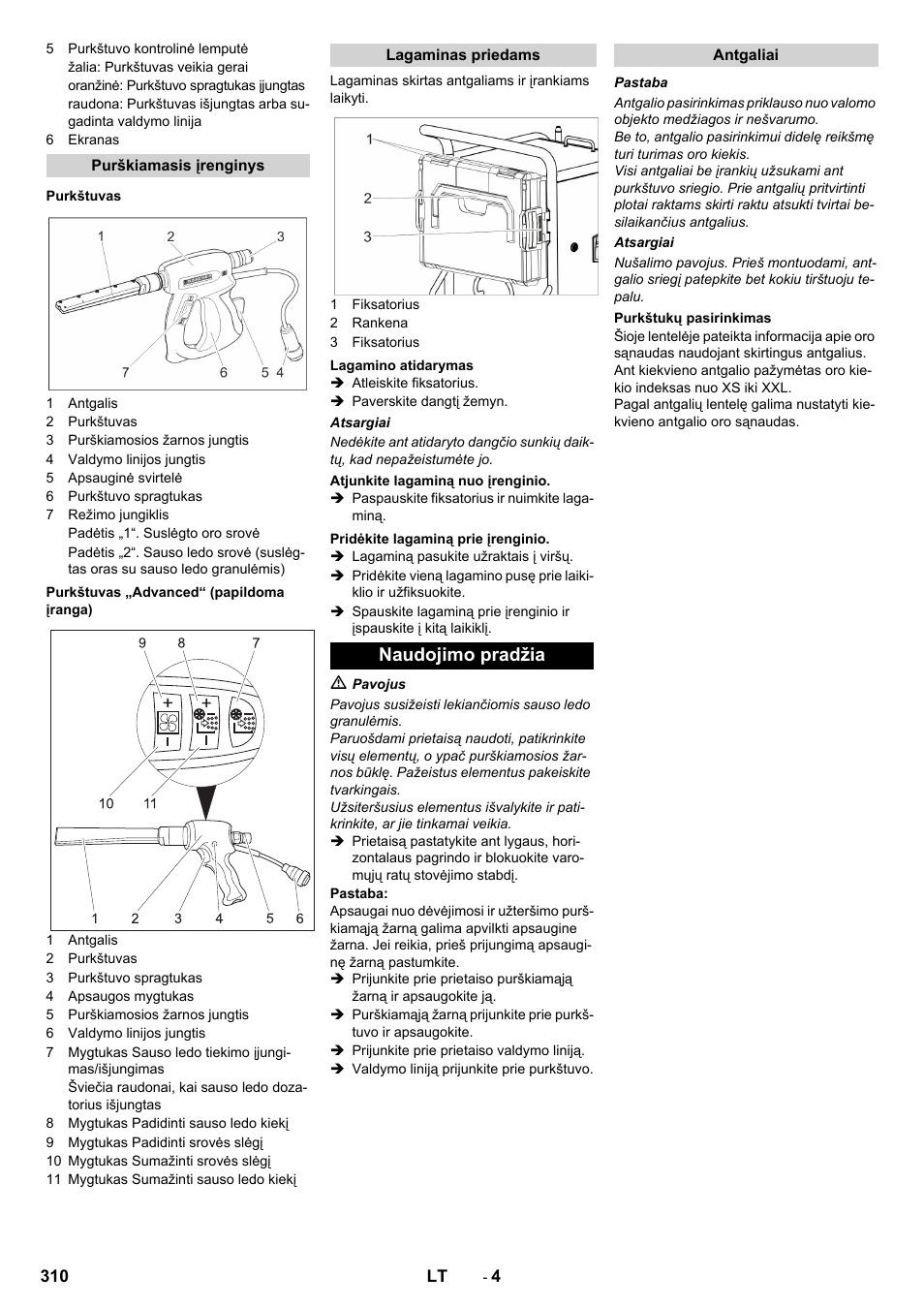 Naudojimo pradžia | Karcher IB 15-120 User Manual | Page 310 / 334