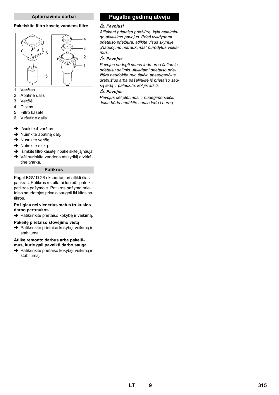 Pagalba gedimų atveju | Karcher IB 15-120 User Manual | Page 315 / 334