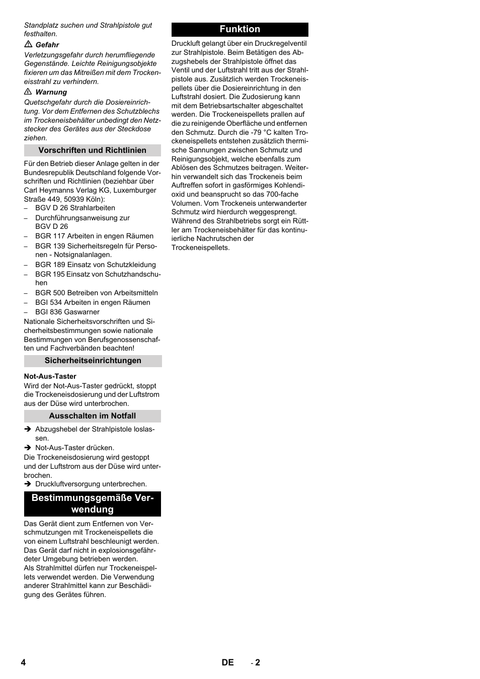 Bestimmungsgemäße ver- wendung funktion | Karcher IB 15-120 User Manual | Page 4 / 334