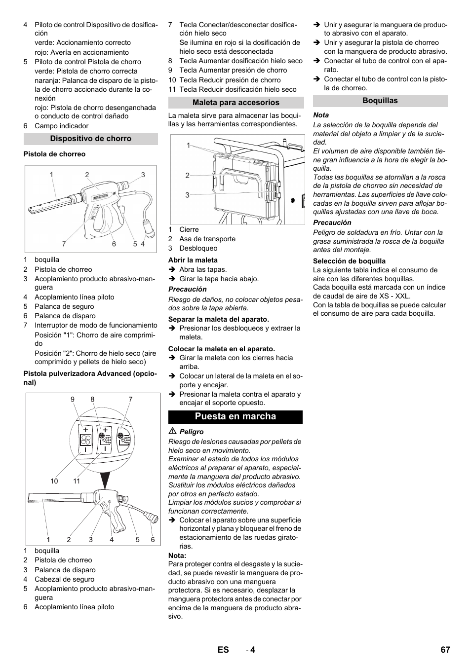 Puesta en marcha | Karcher IB 15-120 User Manual | Page 67 / 334