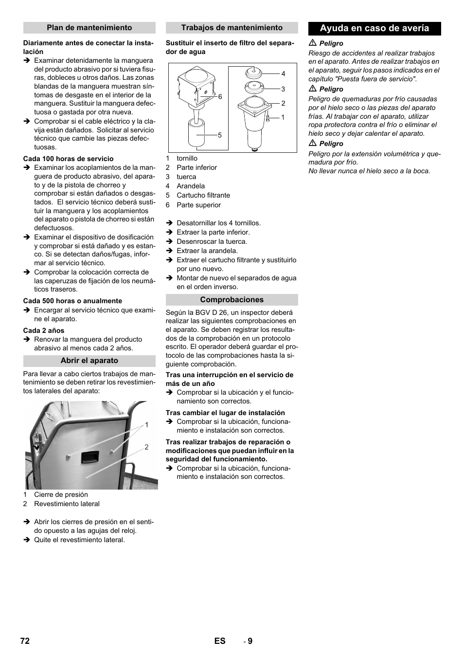 Ayuda en caso de avería | Karcher IB 15-120 User Manual | Page 72 / 334