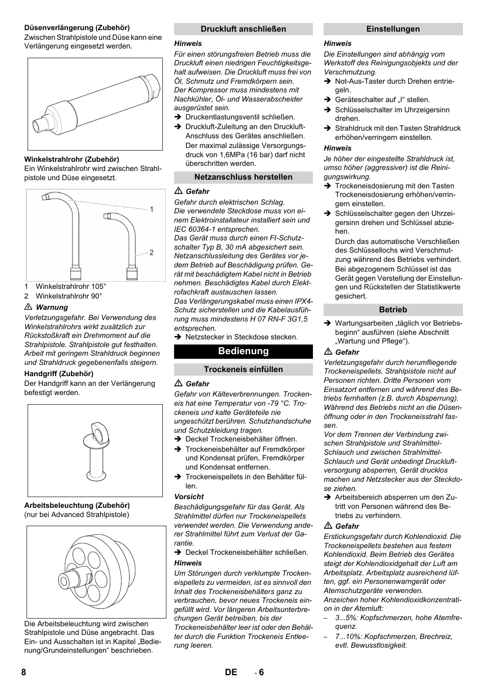Bedienung | Karcher IB 15-120 User Manual | Page 8 / 334
