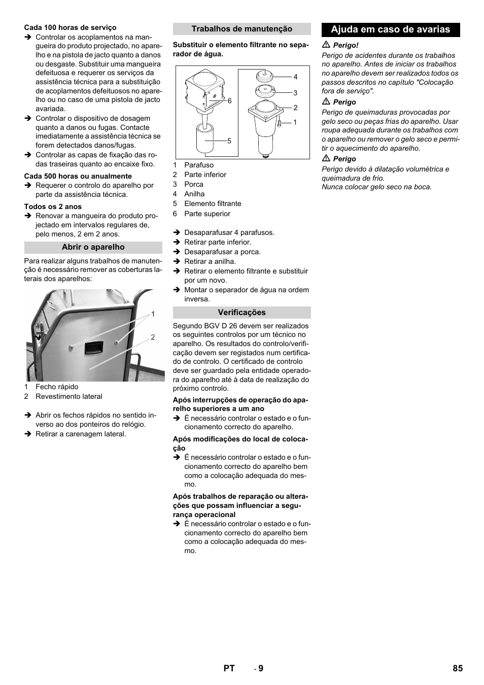 Ajuda em caso de avarias | Karcher IB 15-120 User Manual | Page 85 / 334