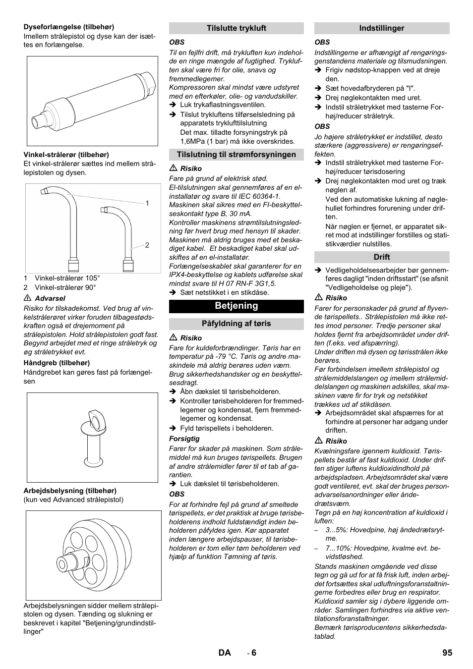Betjening | Karcher IB 15-120 User Manual | Page 95 / 334