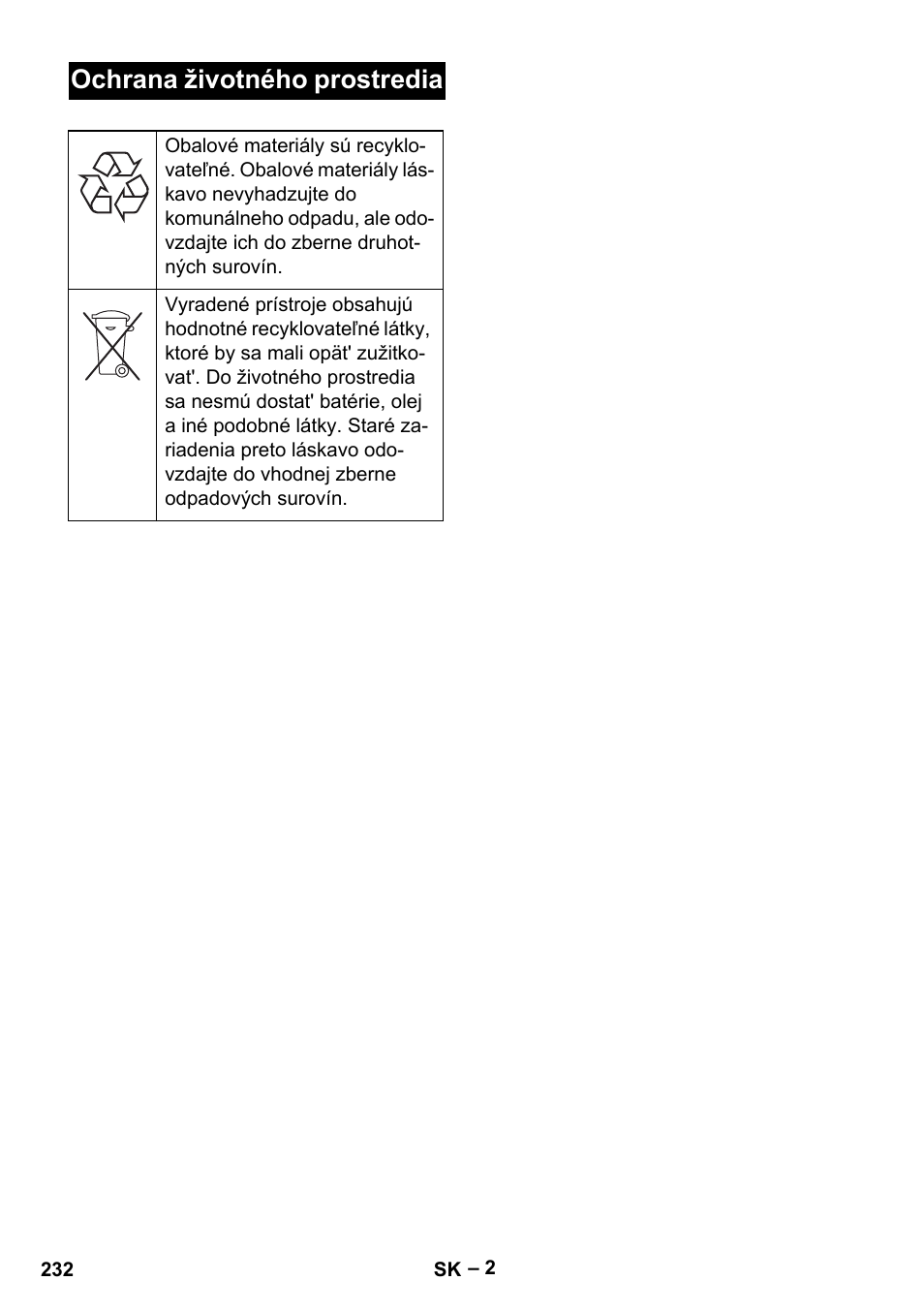 Ochrana životného prostredia | Karcher BR 47-35 ESC EU User Manual | Page 232 / 276