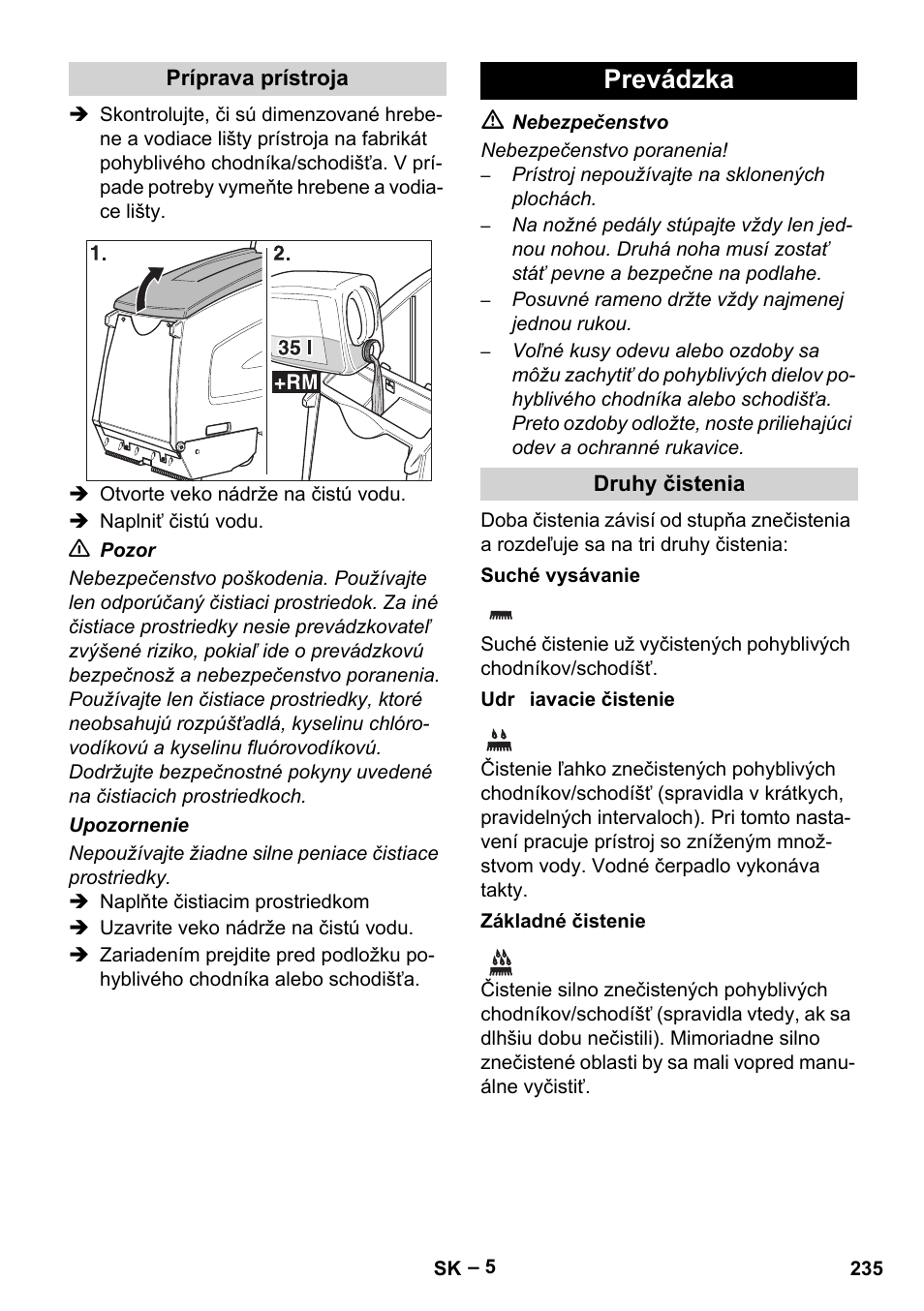 Prevádzka | Karcher BR 47-35 ESC EU User Manual | Page 235 / 276