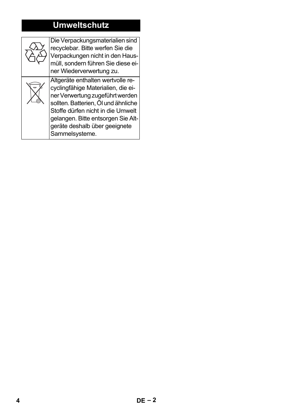 Umweltschutz | Karcher BR 47-35 ESC EU User Manual | Page 4 / 276