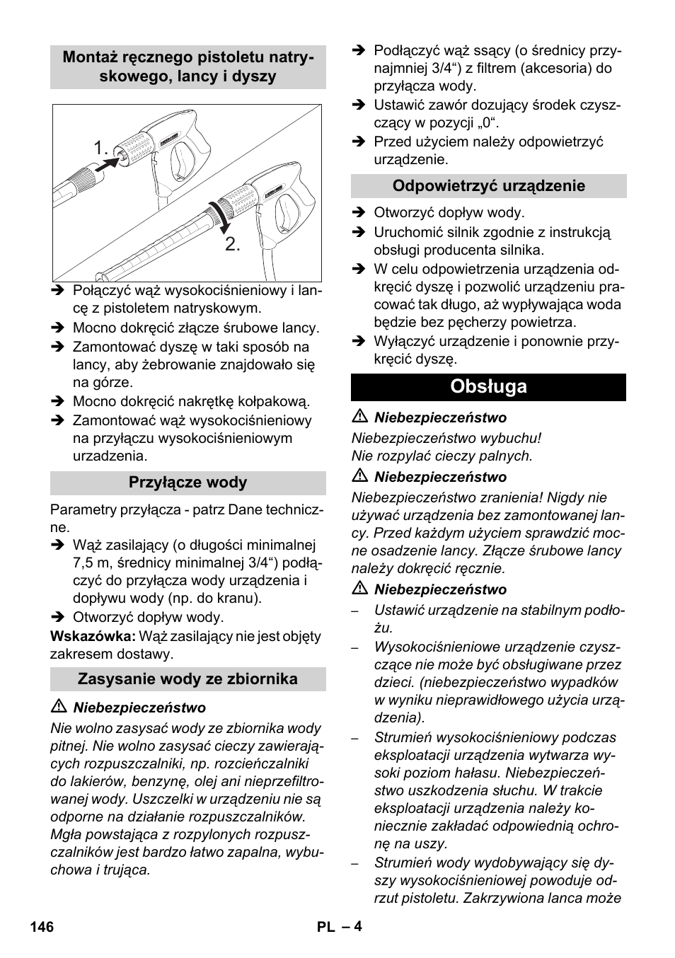 Obsługa | Karcher HD 1050 B User Manual | Page 146 / 276