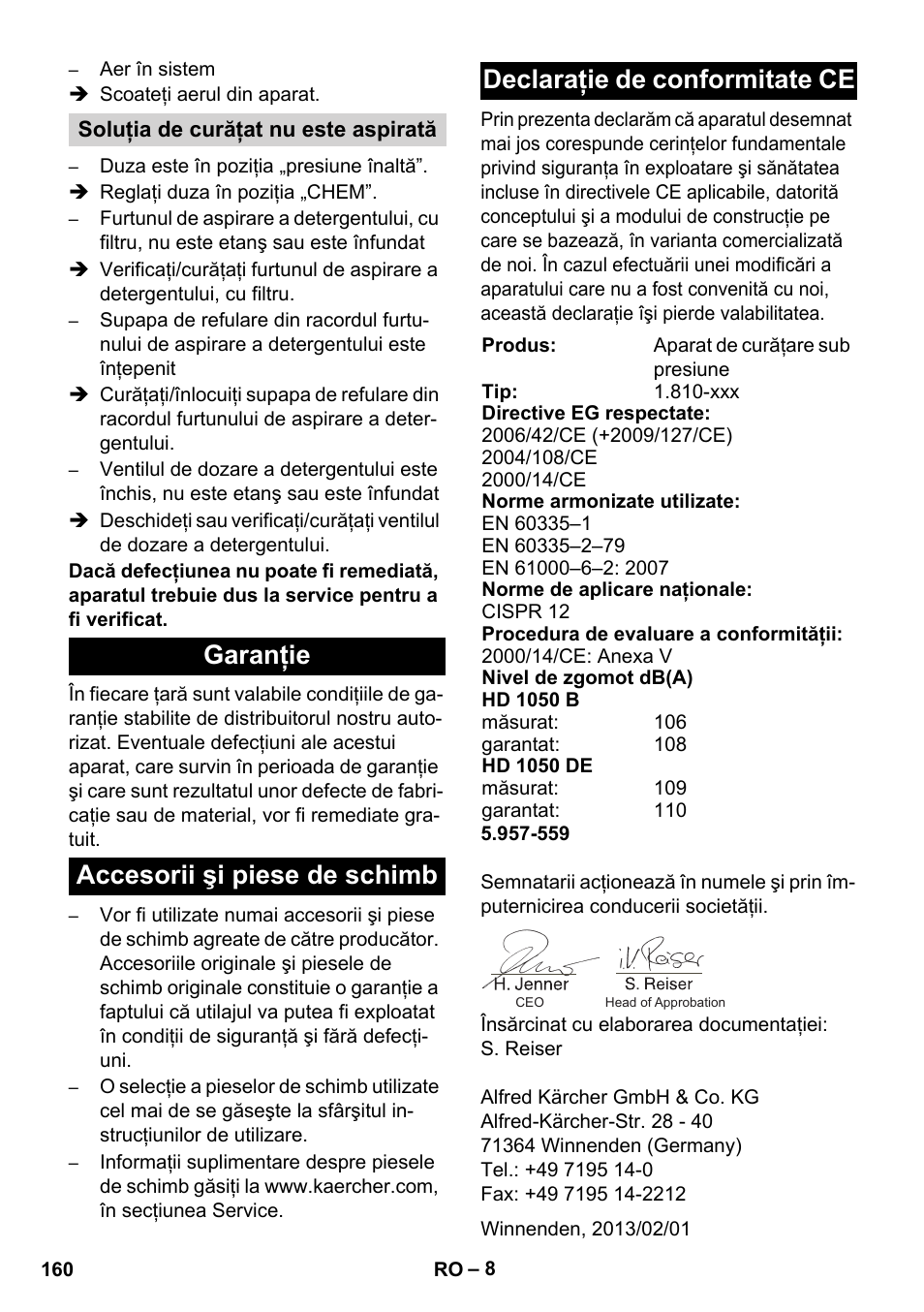 Karcher HD 1050 B User Manual | Page 160 / 276