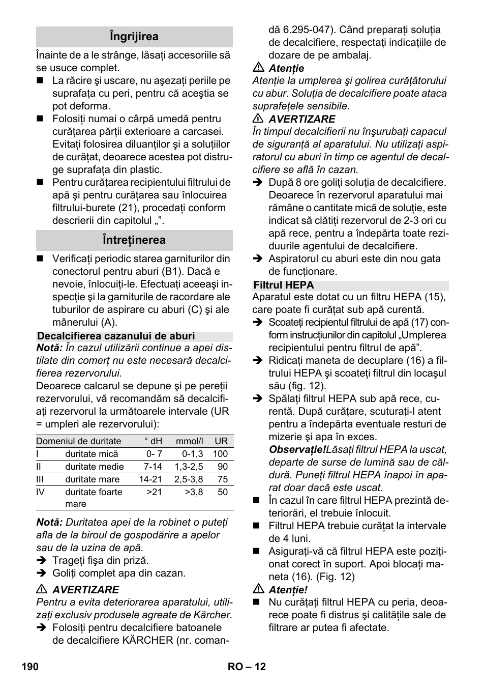 Karcher SV 1802 User Manual | Page 190 / 284