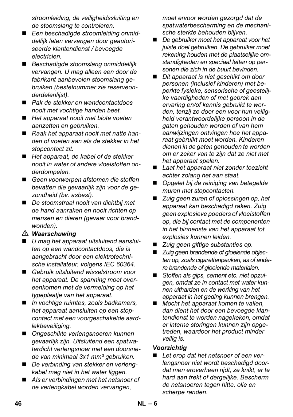 Karcher SV 1802 User Manual | Page 46 / 284