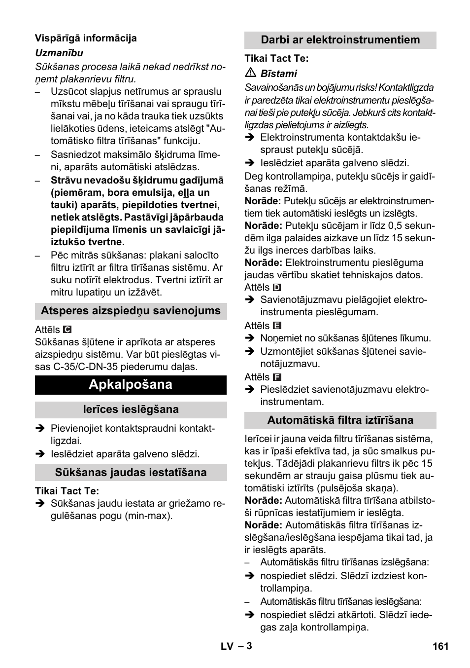 Apkalpošana | Karcher SB V1 Eco User Manual | Page 161 / 184