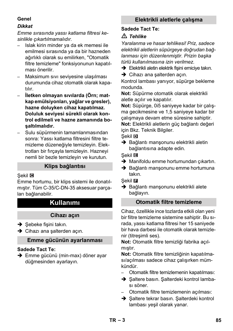 Kullanımı | Karcher SB V1 Eco User Manual | Page 85 / 184