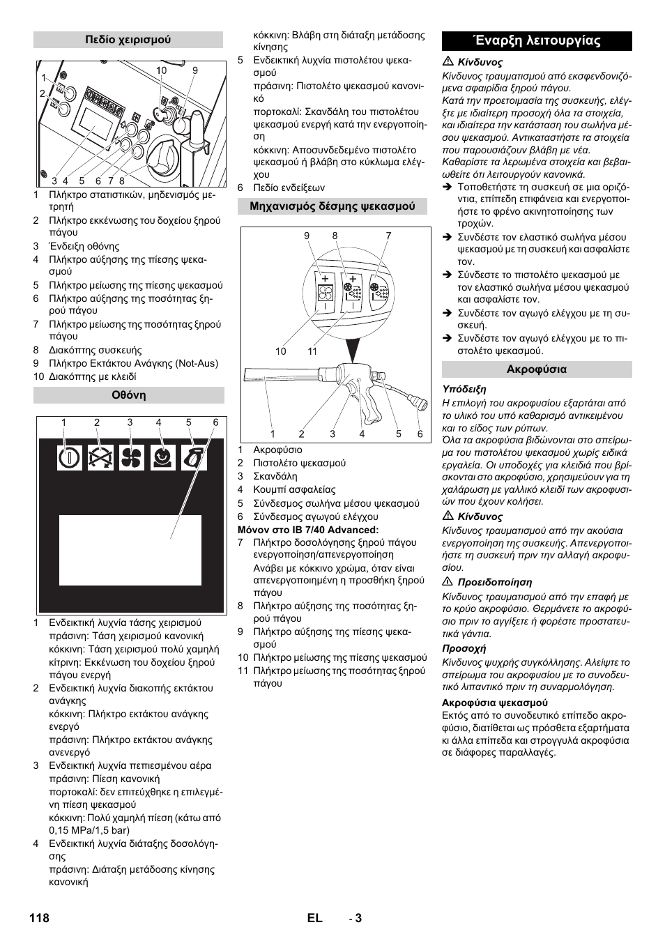 Έναρξη λειτουργίας | Karcher IB 7-40 Advanced User Manual | Page 118 / 288
