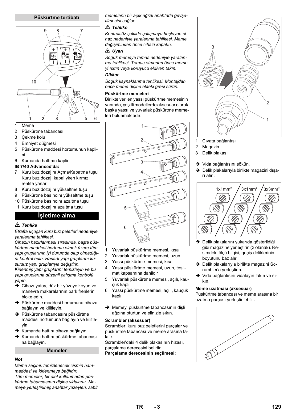 Işletime alma | Karcher IB 7-40 Advanced User Manual | Page 129 / 288