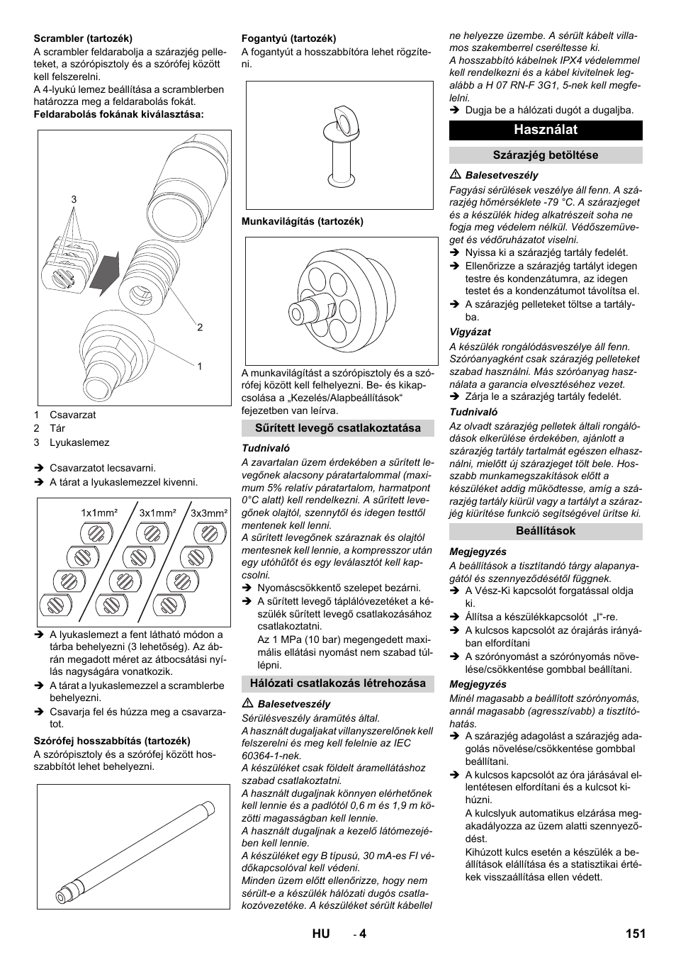 Használat | Karcher IB 7-40 Advanced User Manual | Page 151 / 288