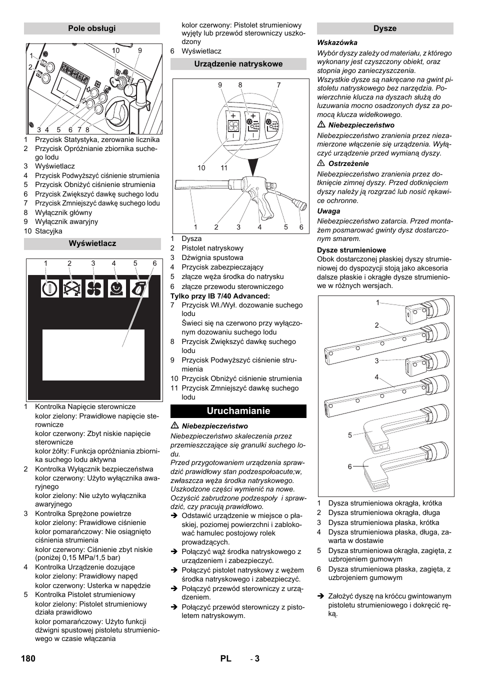 Uruchamianie | Karcher IB 7-40 Advanced User Manual | Page 180 / 288