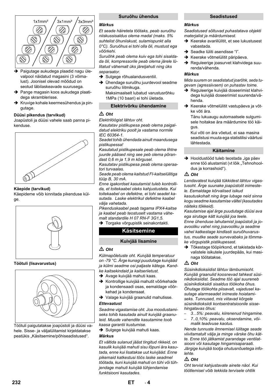Käsitsemine | Karcher IB 7-40 Advanced User Manual | Page 232 / 288