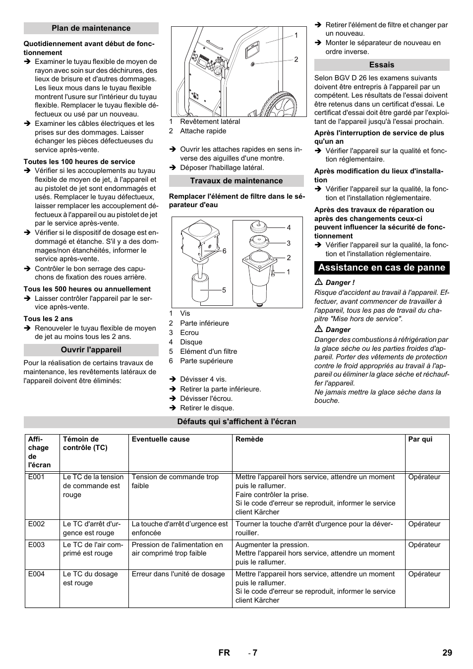 Assistance en cas de panne | Karcher IB 7-40 Advanced User Manual | Page 29 / 288
