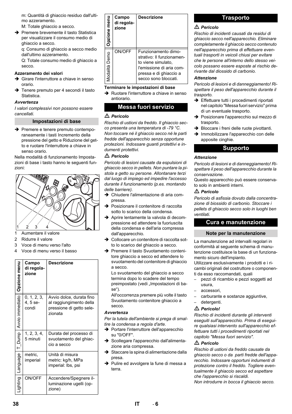 Messa fuori servizio, Trasporto supporto cura e manutenzione | Karcher IB 7-40 Advanced User Manual | Page 38 / 288