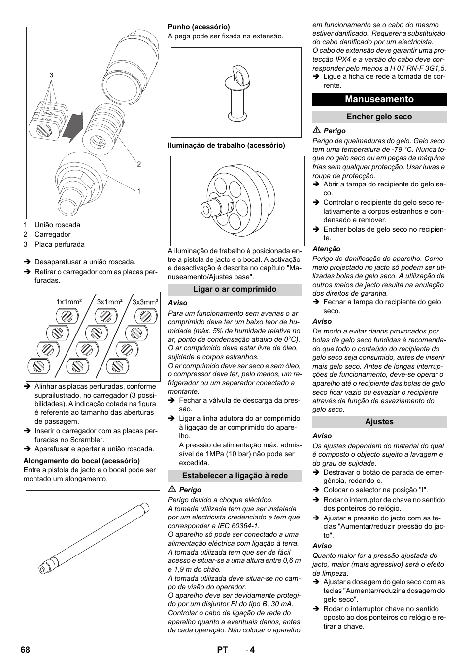 Manuseamento | Karcher IB 7-40 Advanced User Manual | Page 68 / 288