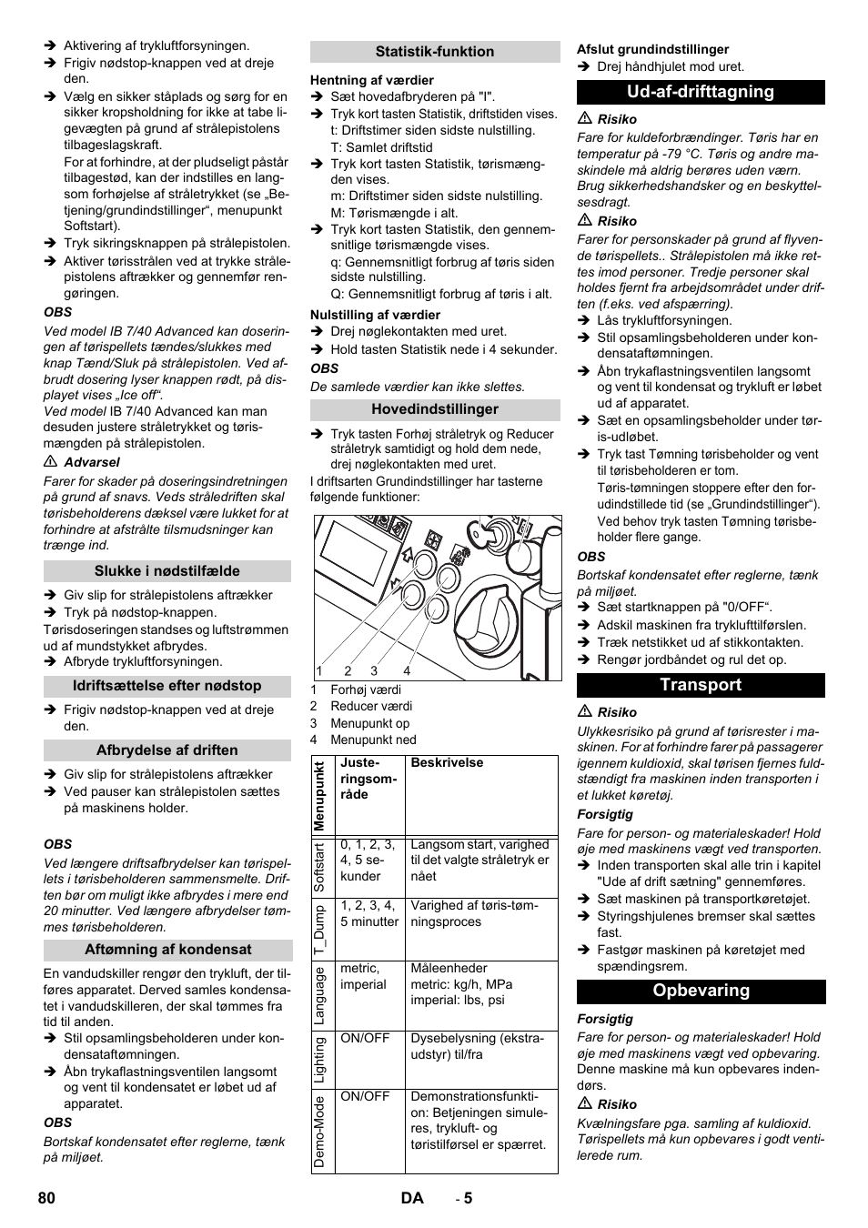 Ud-af-drifttagning transport opbevaring | Karcher IB 7-40 Advanced User Manual | Page 80 / 288
