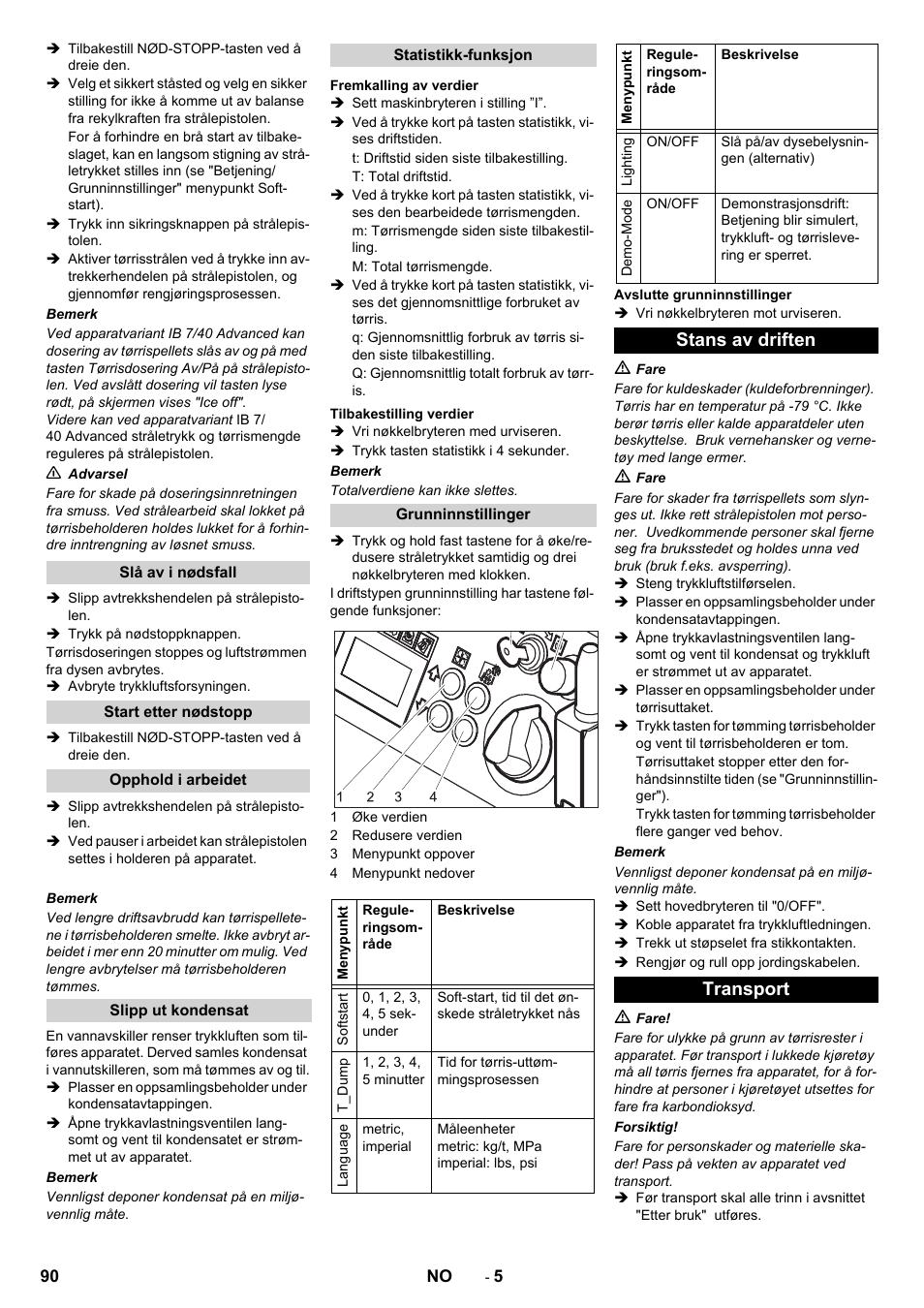 Stans av driften transport | Karcher IB 7-40 Advanced User Manual | Page 90 / 288