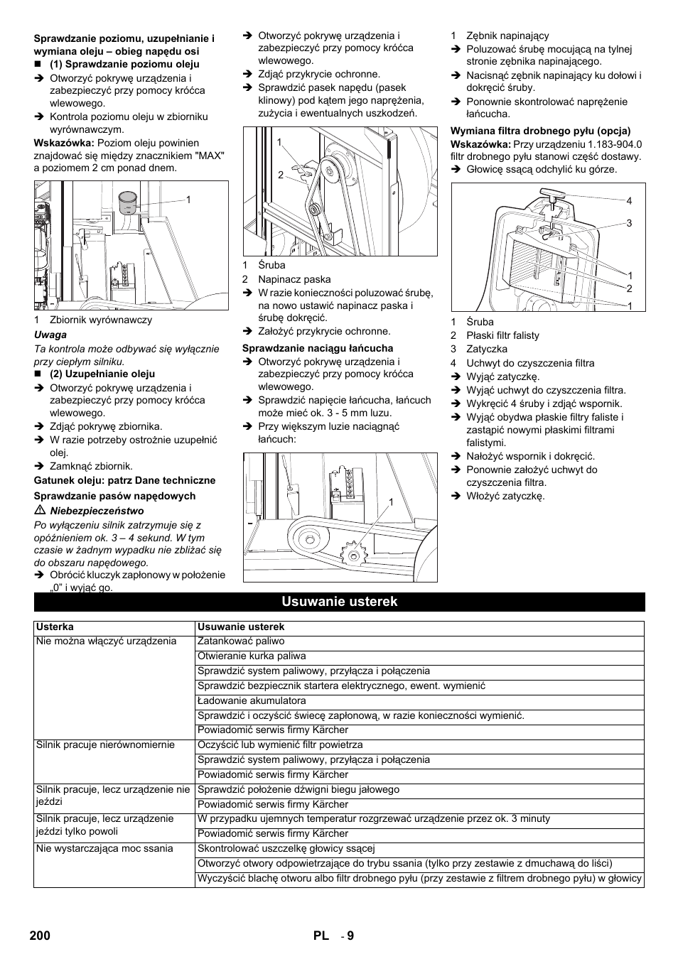 Usuwanie usterek | Karcher IC 15-240 W Adv User Manual | Page 200 / 308