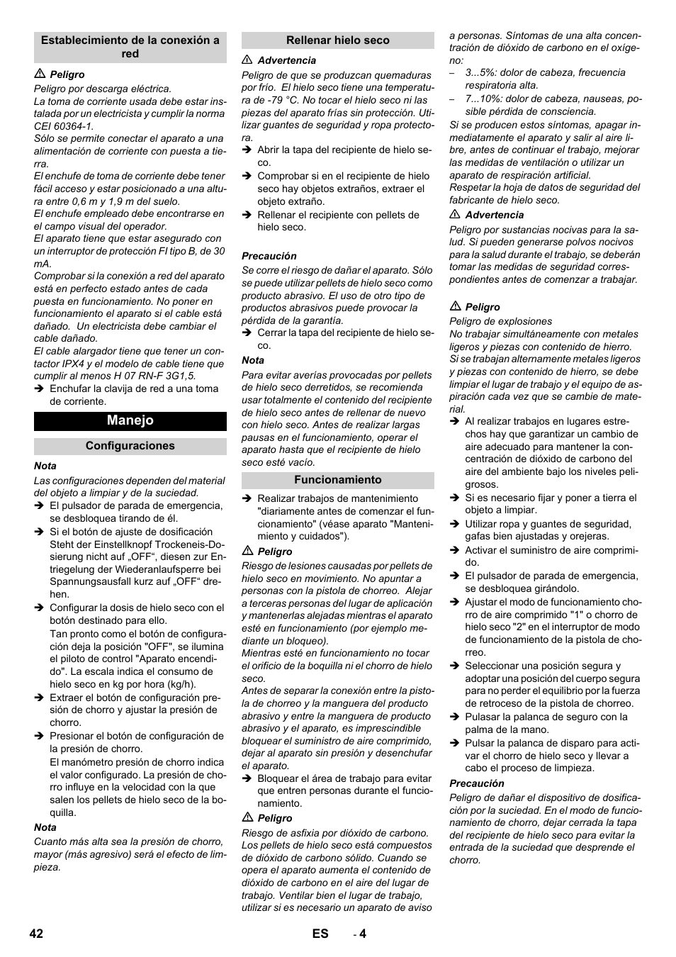 Manejo | Karcher IB 15-80 User Manual | Page 42 / 88