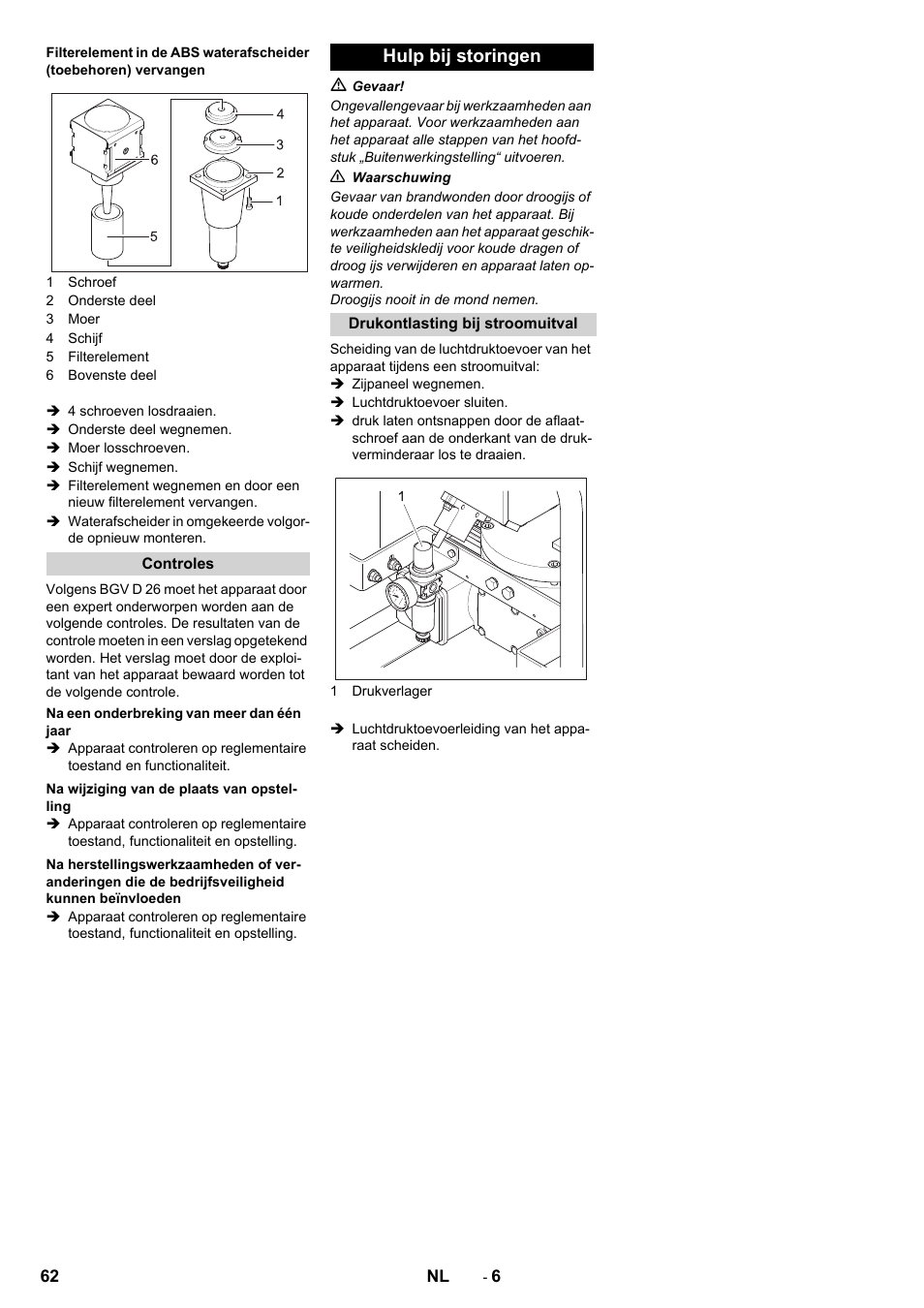 Hulp bij storingen | Karcher IB 15-80 User Manual | Page 62 / 88