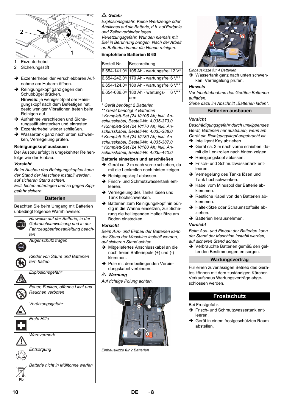 Frostschutz | Karcher B 60 W User Manual | Page 10 / 312