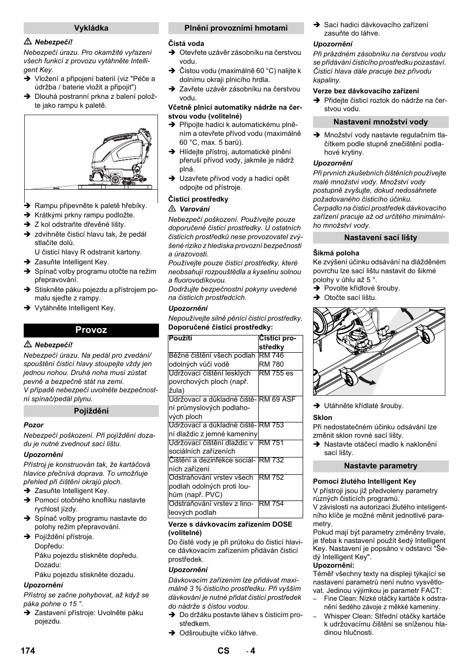 Provoz | Karcher B 60 W User Manual | Page 174 / 312