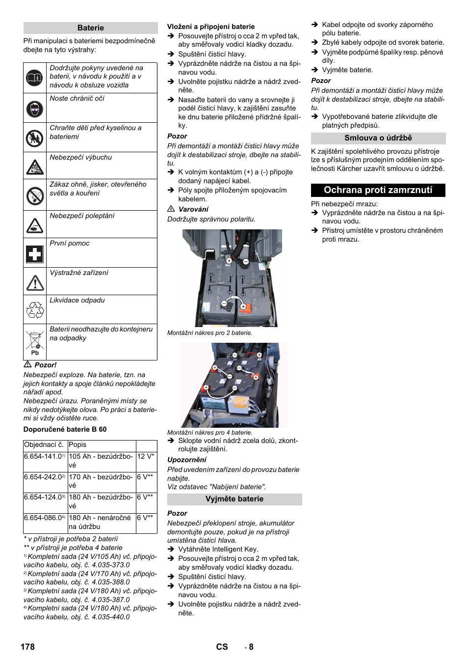 Ochrana proti zamrznutí | Karcher B 60 W User Manual | Page 178 / 312