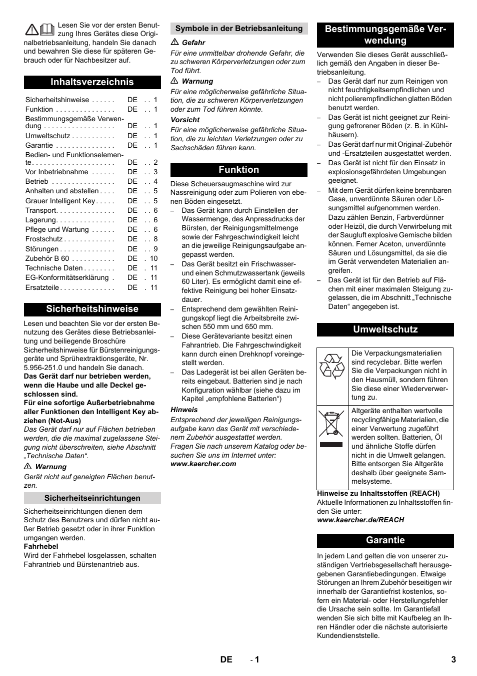 Karcher B 60 W User Manual | Page 3 / 312